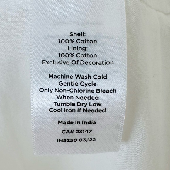 Talbots poplin square neck top blouse lace boho - Picture 13 of 14